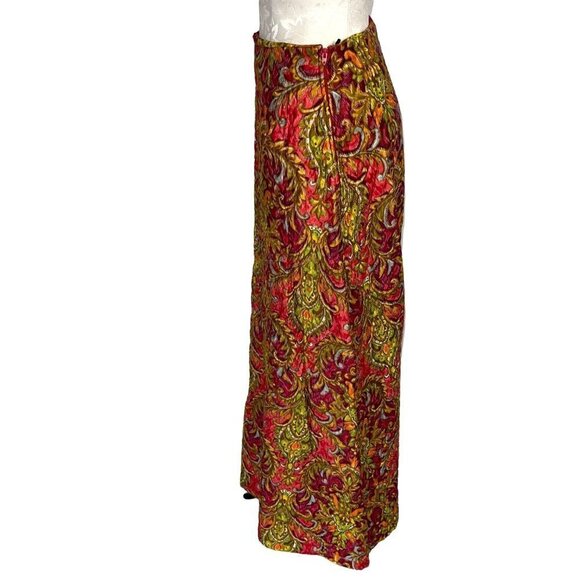 Beverly Vogue Womens Maxi Skirt Orange Size Medium M Vintage Quilted Made In USA - Picture 3 of 12